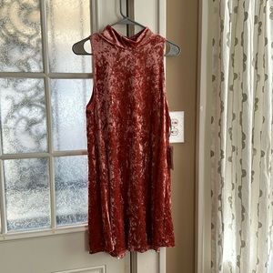 NWOT pink Crushed Velvet dress